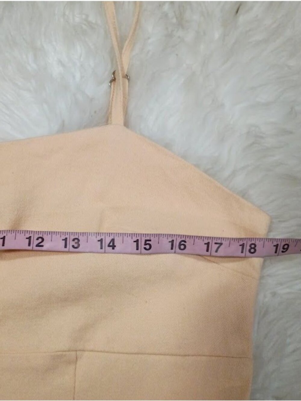 Avec Les Filles Size 12/14 Peach Square Neck Stretchy Mini Dress  Adjustable - Picture 8 of 13
